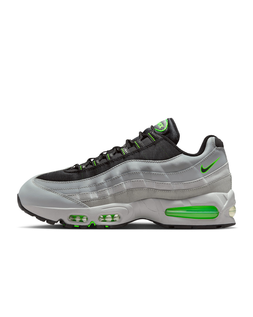 Nike Air Max 95 Big Bubble herresko - Light Smoke Grey/Green Strike/Hvit/Svart