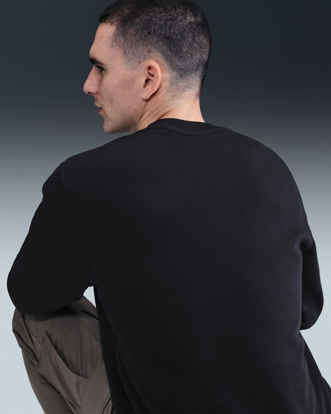 Nike Club Fleece-Rundhalsshirt (Herren) - Schwarz/Weiß