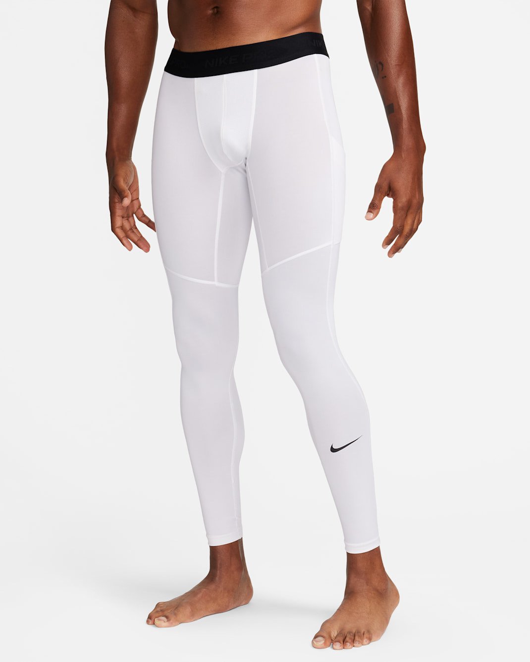 Nike Pro Men's Dri-FIT Fitness Tights - White/Black