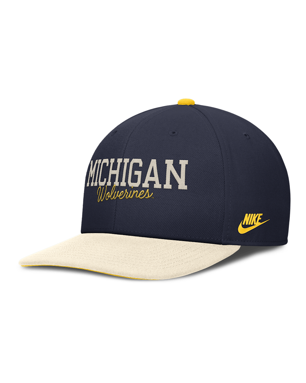 Michigan Legacy Script Men's Nike Dri-FIT College Adjustable Hat - Yellow