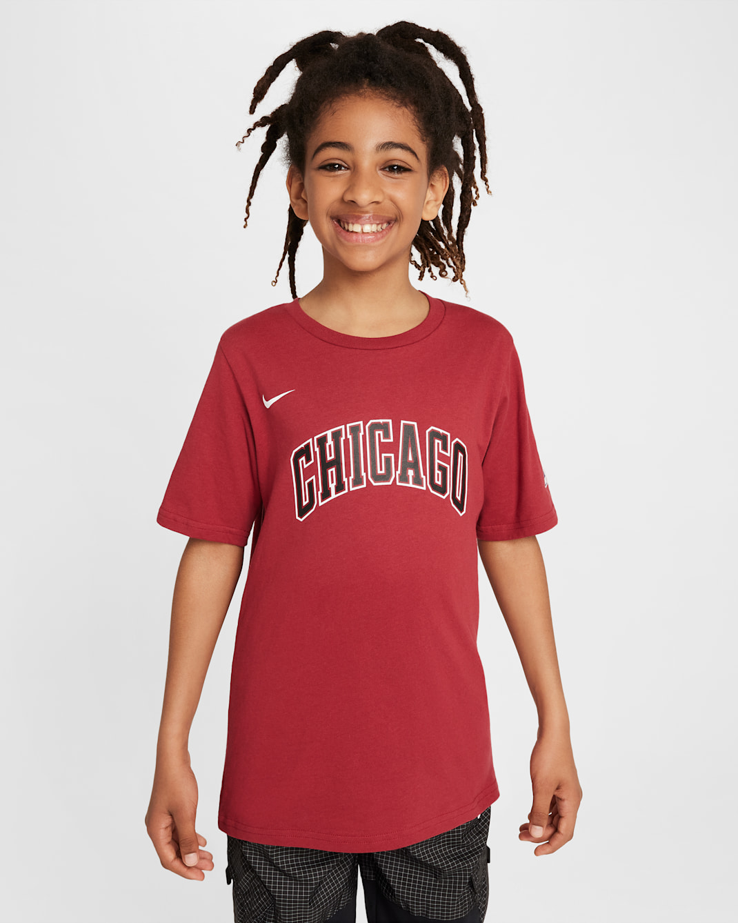 Chicago Bulls City Edition Older Kids' Nike NBA Logo T-Shirt - Team Crimson