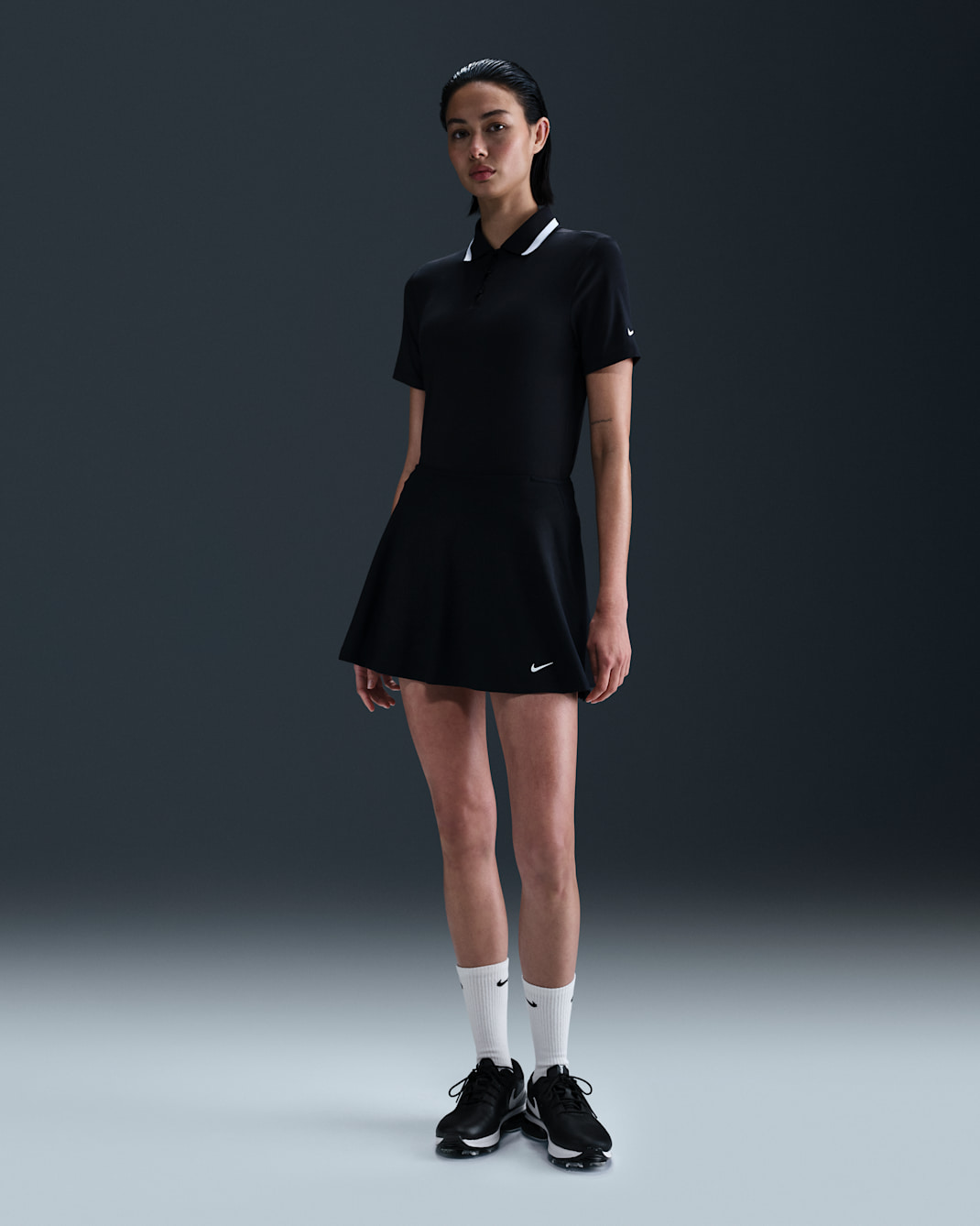 Nike Tour Women's Dri-FIT Flouncy Golf Skirt - Black/White
