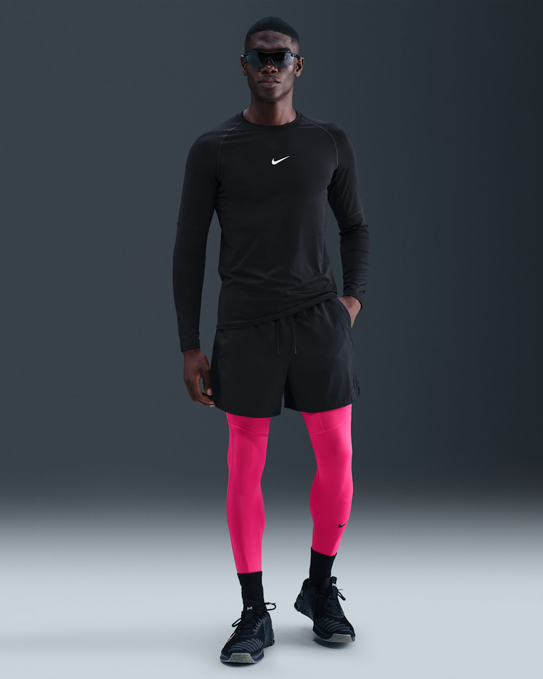 Nike Pro Men's Dri-FIT Fitness Tights - Rush Pink/Black