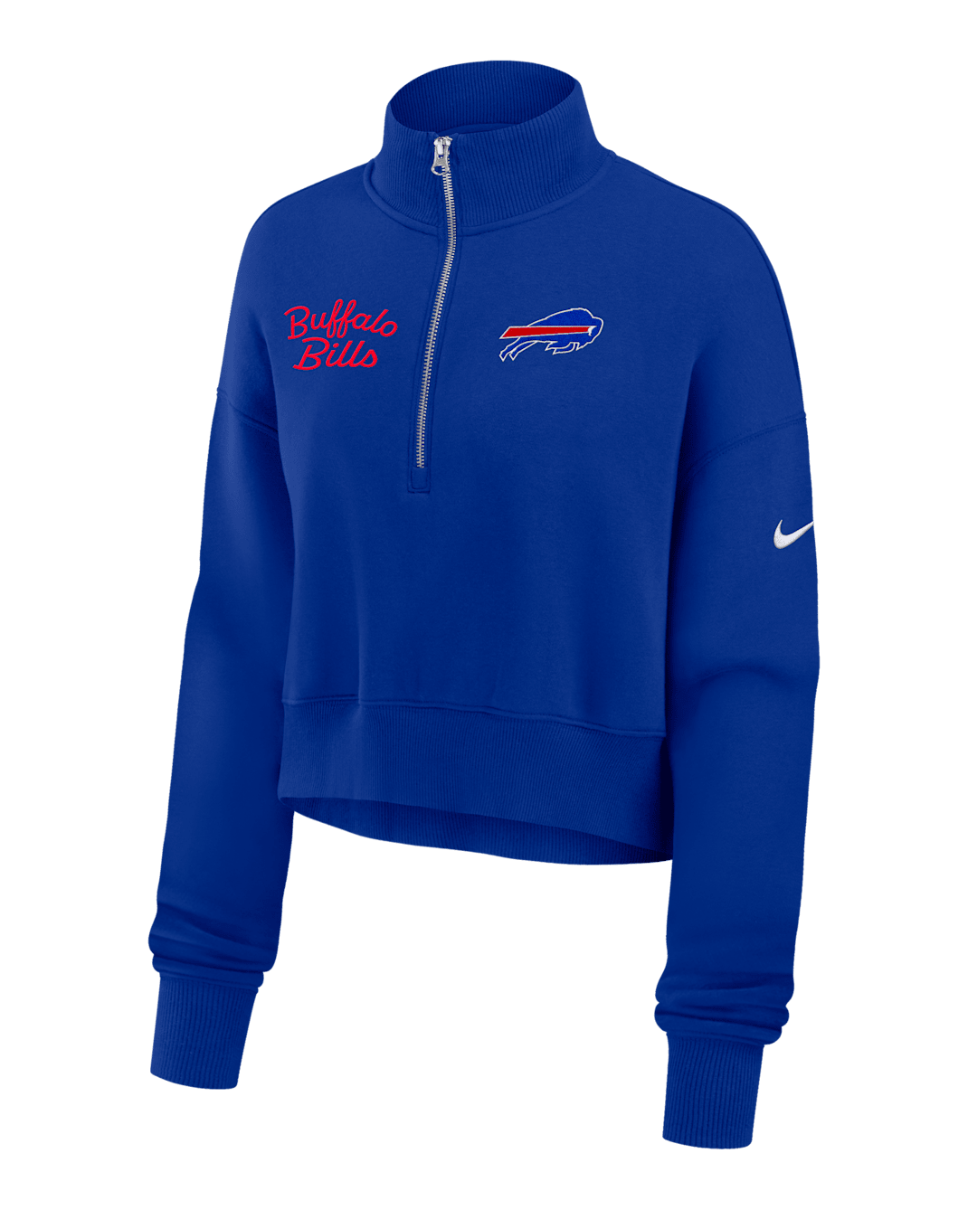 Buffalo Bills Phoenix Women's Nike NFL Cropped 1/4-Zip Crew - Royal