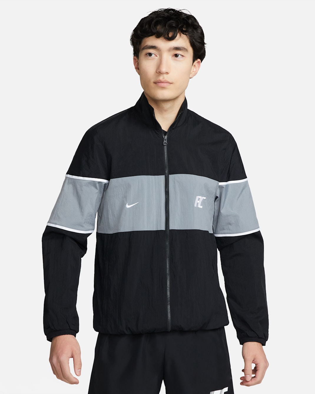 Nike Repel F.C. 男款足球田徑外套 - 黑色/Cool Grey/白色/白色
