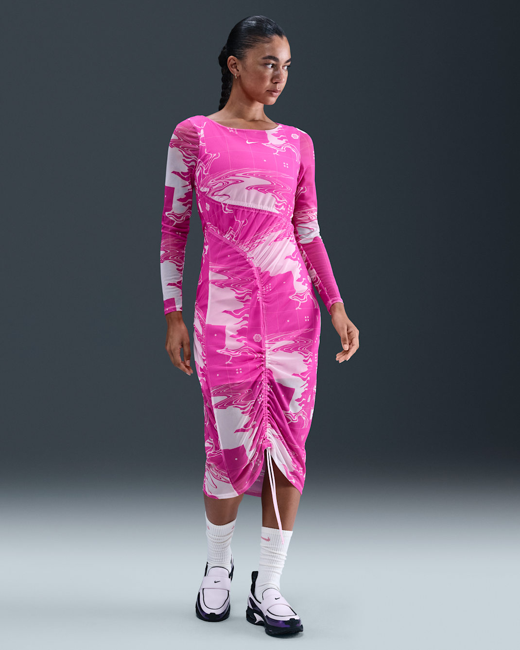 Serena Williams Design Crew Women's Mesh Midi Dress - Pink Foam/Playful Pink/Pink Foam