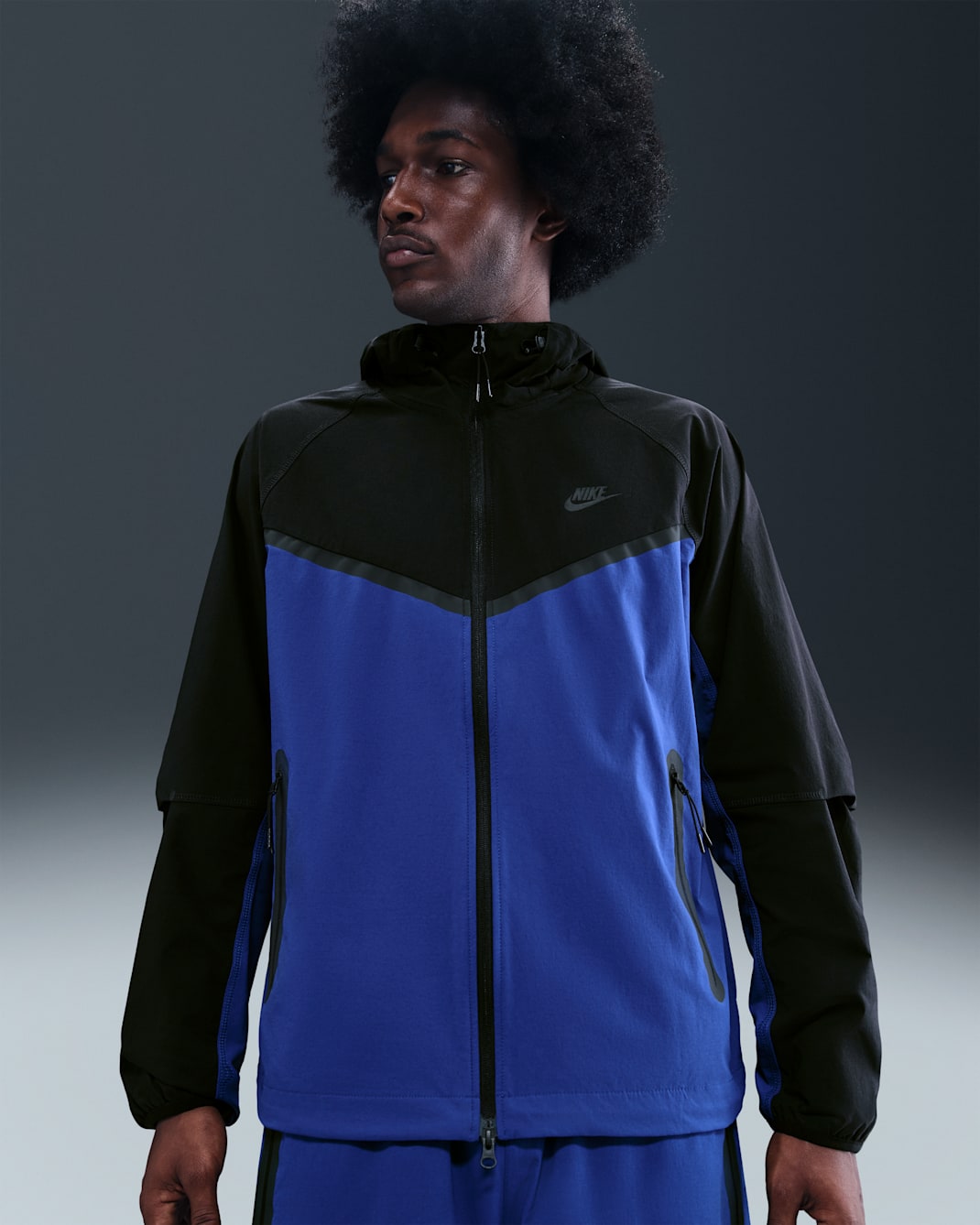 Nike Tech Men's Woven Jacket - Deep Royal Blue/Black/Black