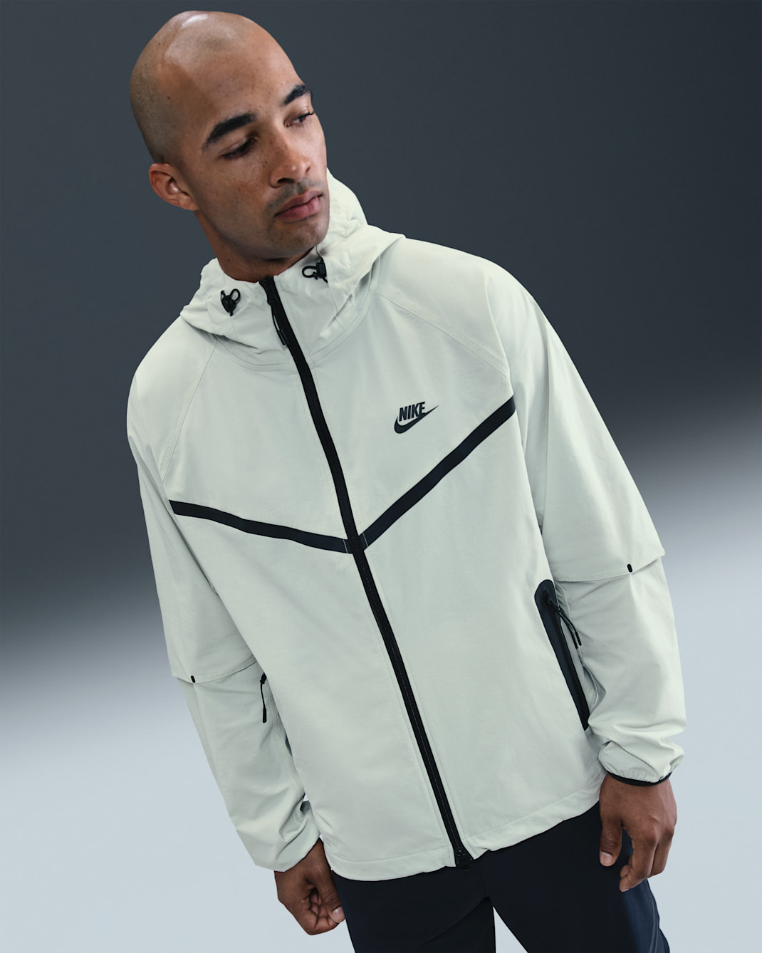Nike Tech Men's Woven Jacket - Light Silver/Light Silver/Black