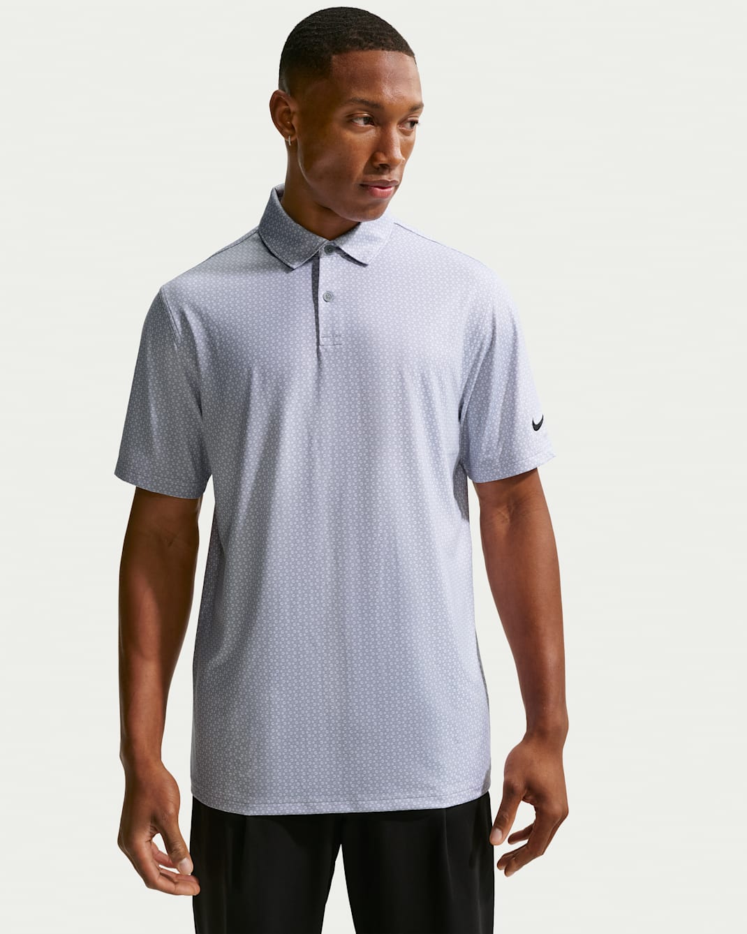 Polo de golfe Dri-FIT Nike Velocity para homem - Cinzento Wolf/Cinzento Wolf/Preto
