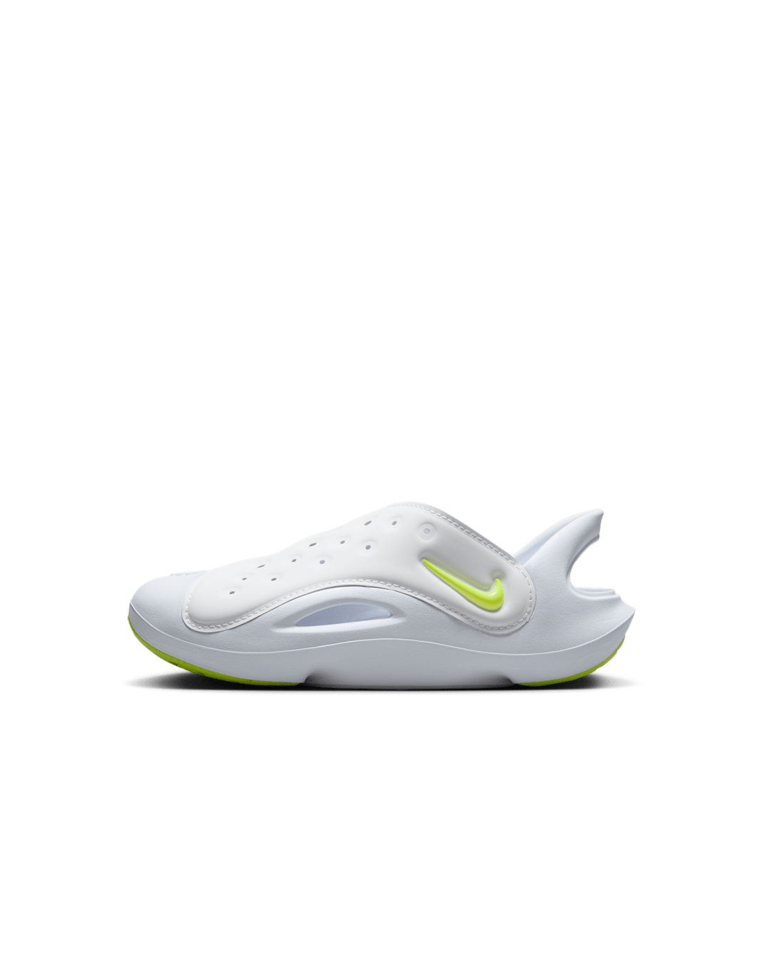 Nike Aqua Swoosh Little Kids' Sandals - White/Pure Platinum/Volt