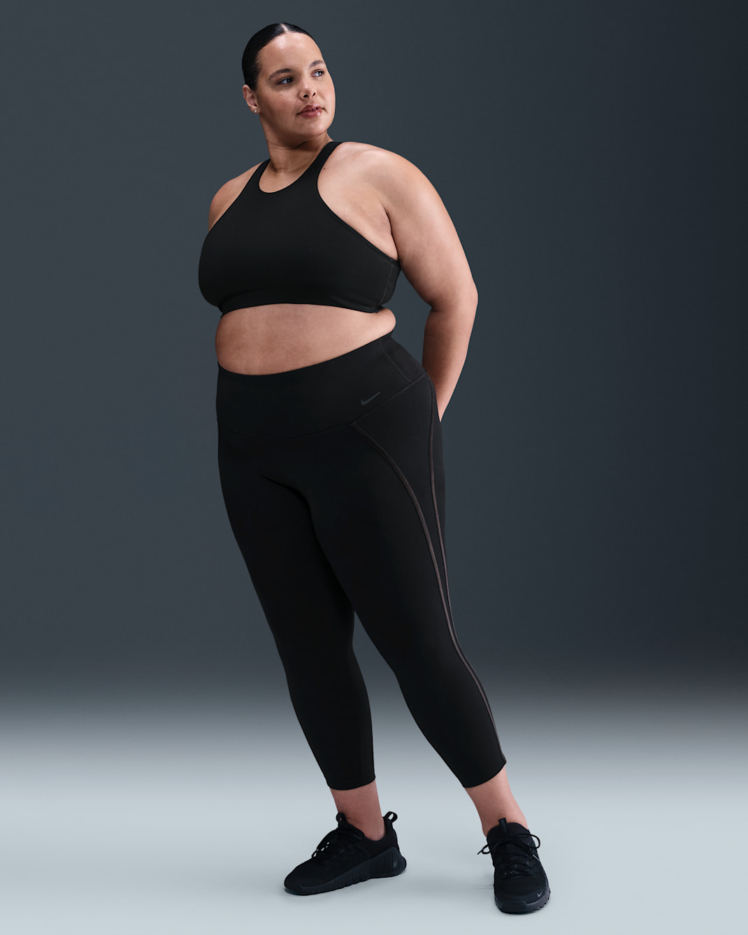 Nike One Women's High-Waisted 7/8 Leggings (Plus Size) - Black/Dark Smoke Grey