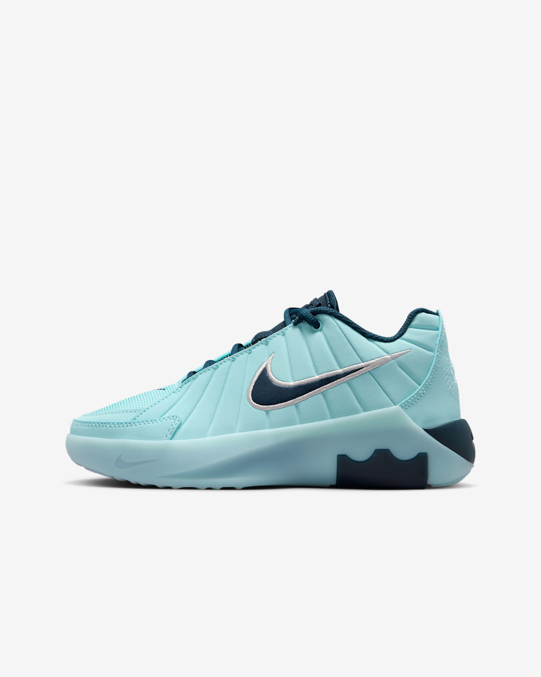 Tenis de básquetbol para niños grandes LeBron Witness 9 - Hielo glacial/Azul glacial/Plata metalizado/Azul marino militar