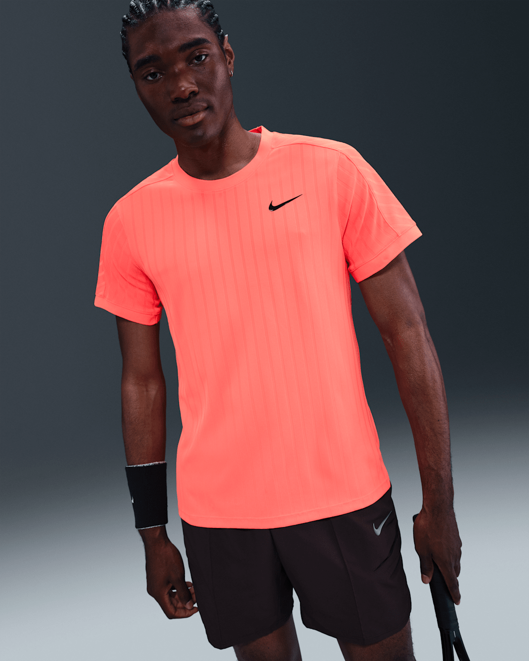 NikeCourt Slam Men's Dri-FIT ADV Tennis Top - Bright Mango