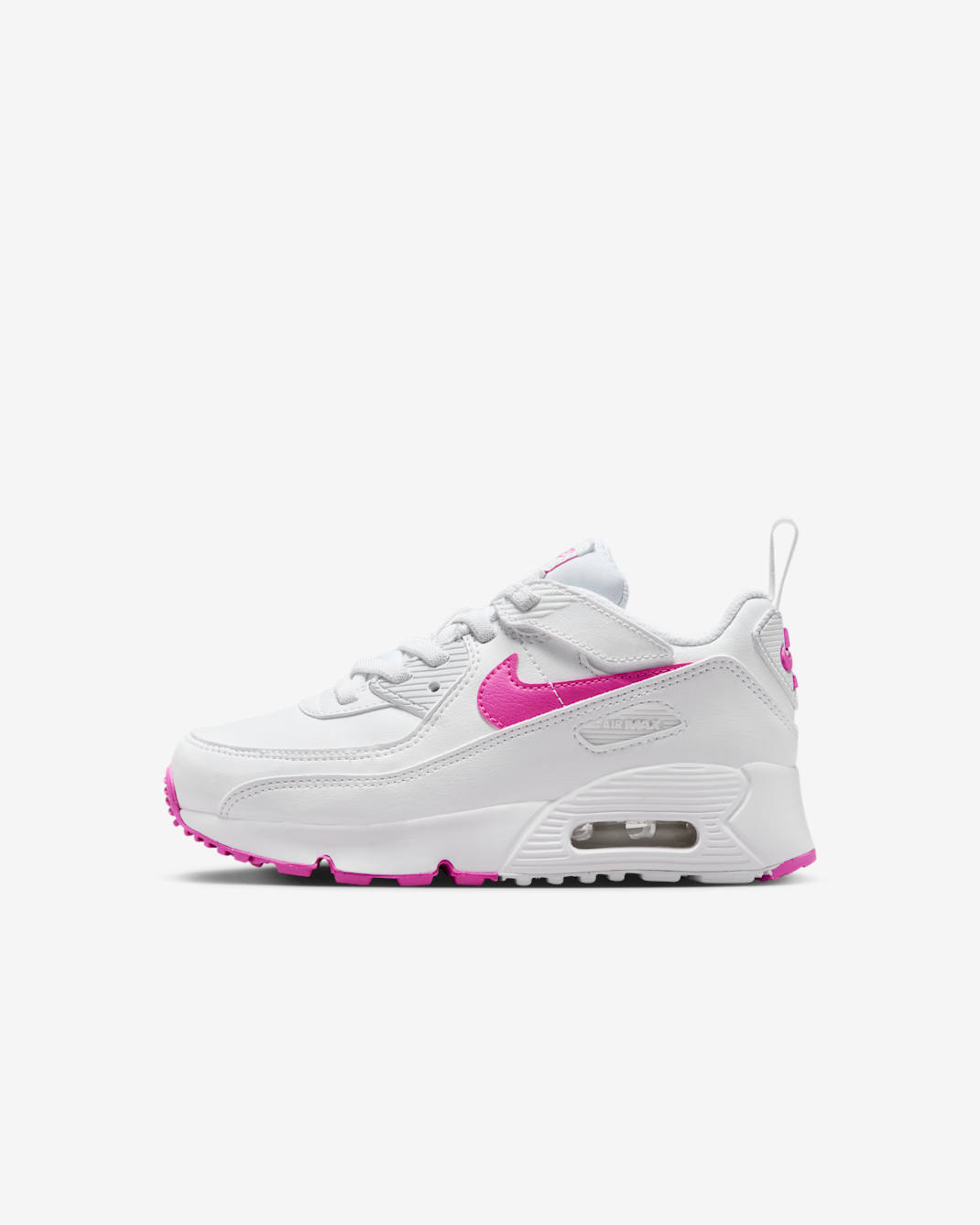 Nike Air Max 90 EasyOn Little Kids' Shoes - White/Laser Fuchsia