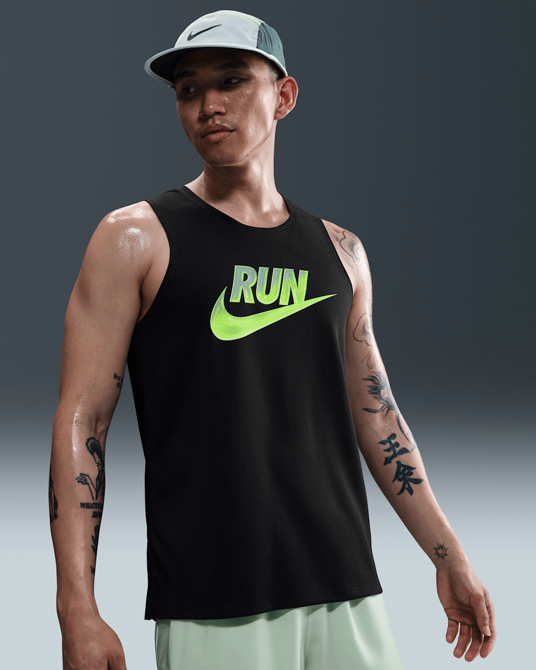 나이키 마일러 런 에너지 남성 드라이 핏 러닝 탱크 탑 - 블랙