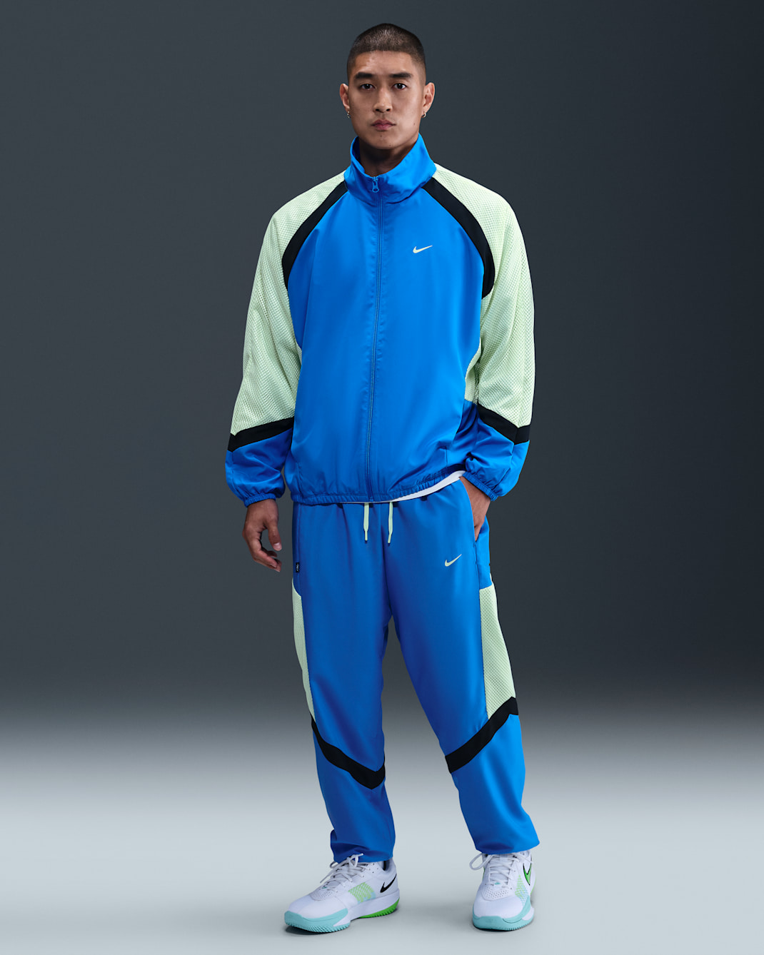 Nike Icon Men's Woven Basketball Pants - Photo Blue/Barely Volt/Black/Barely Volt