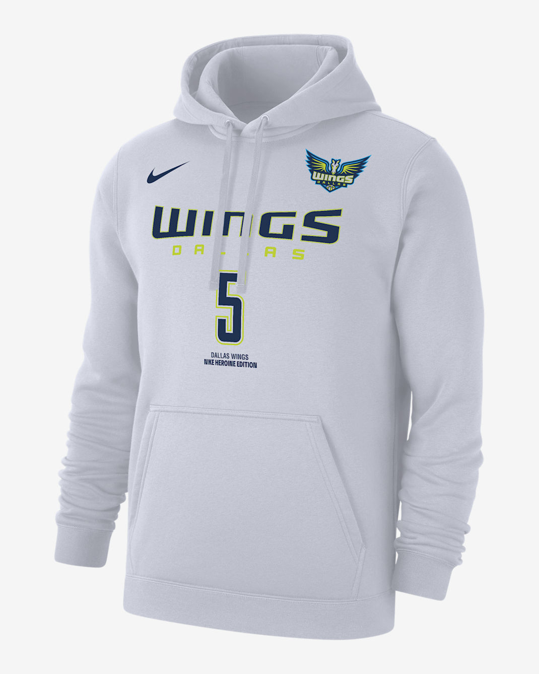 Sudadera con gorro sin cierre Nike de tejido Fleece de la WNBA Paige Bueckers Dallas Wings Club - Blanco