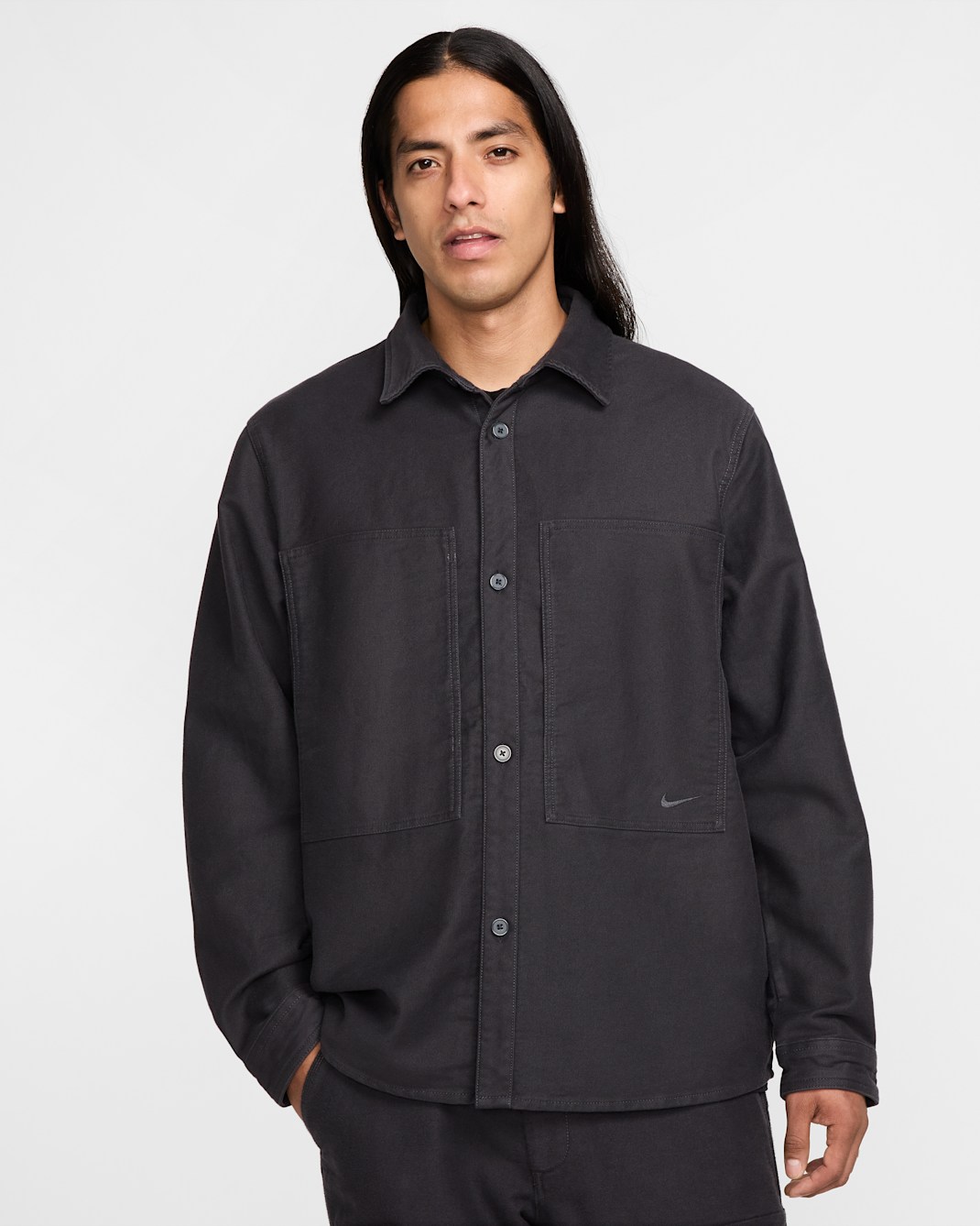 Nike Life Men's Long-Sleeve Chamois Field Shirt - Anthracite/Anthracite