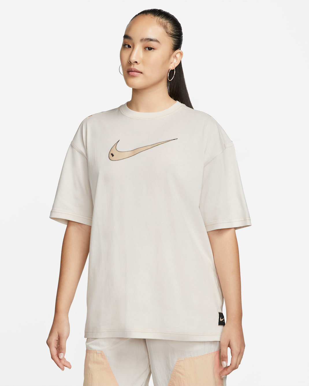 Nike Sportswear Swoosh Women's Short-Sleeve Top - Phantom/Black/Sand Drift/Sand Drift