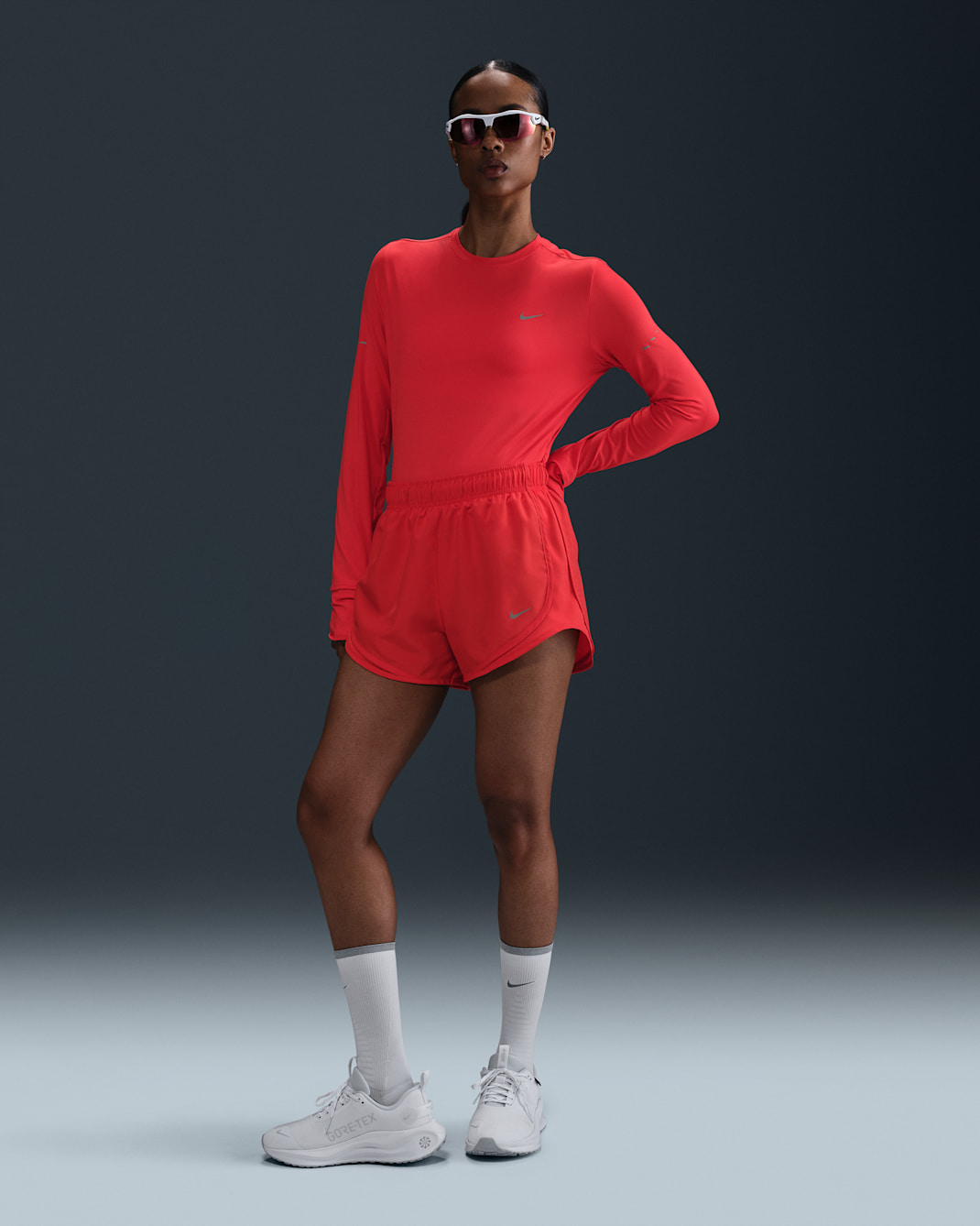 Nike Tempo Women's Dri-FIT Mid-Rise Brief-Lined Running Shorts - Light Crimson/Light Crimson/Light Crimson