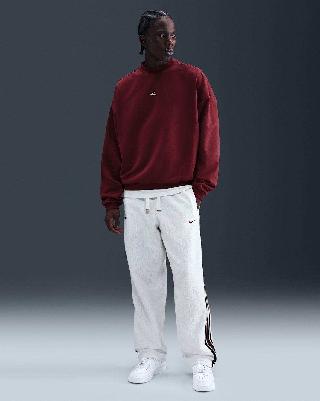 LeBron Standard Issue Men's Therma-FIT Basketball Trousers - Sail/Dark Team Red