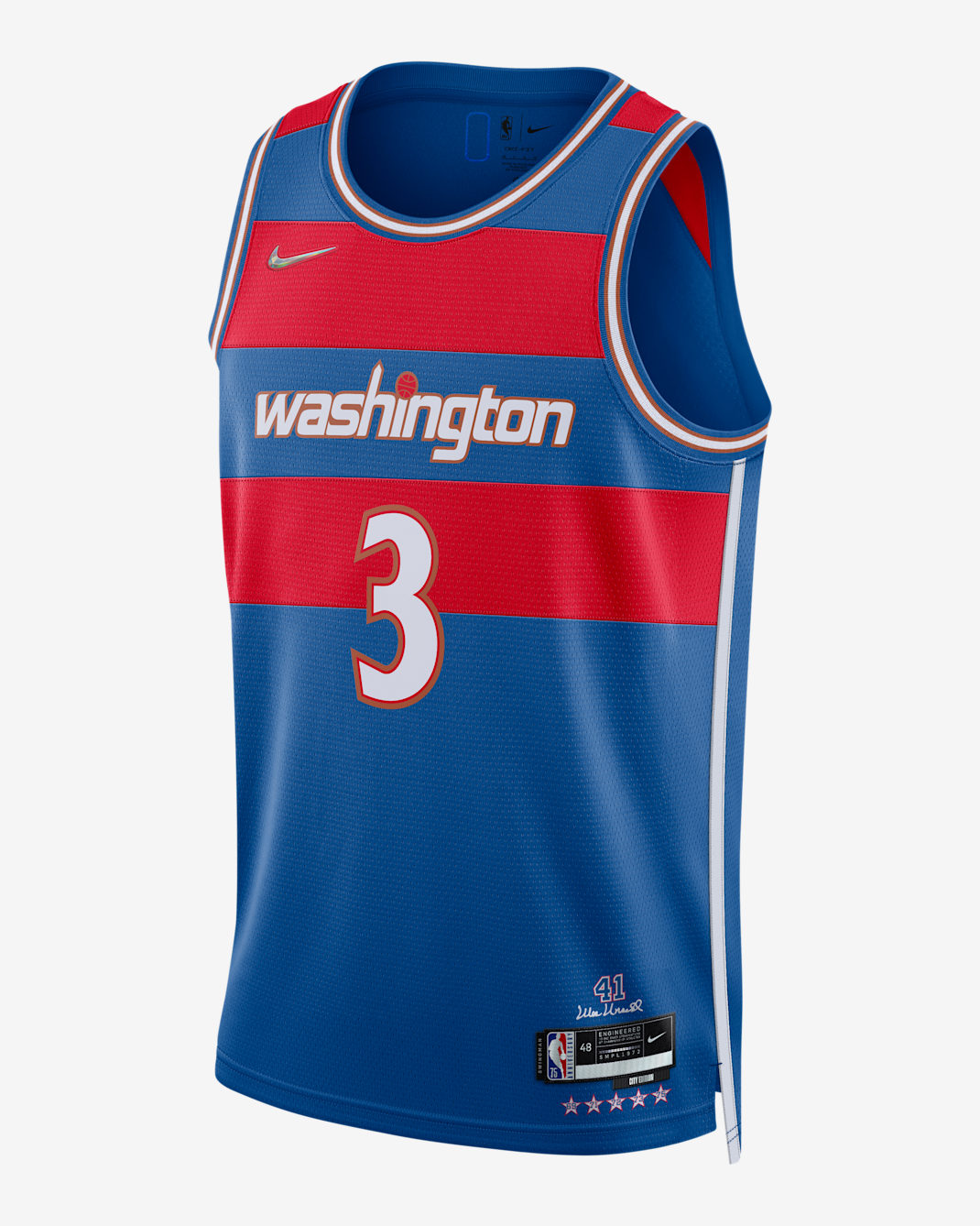Washington Wizards City Edition Nike Dri-FIT NBA Swingman Jersey - Team Royal/University Red/White
