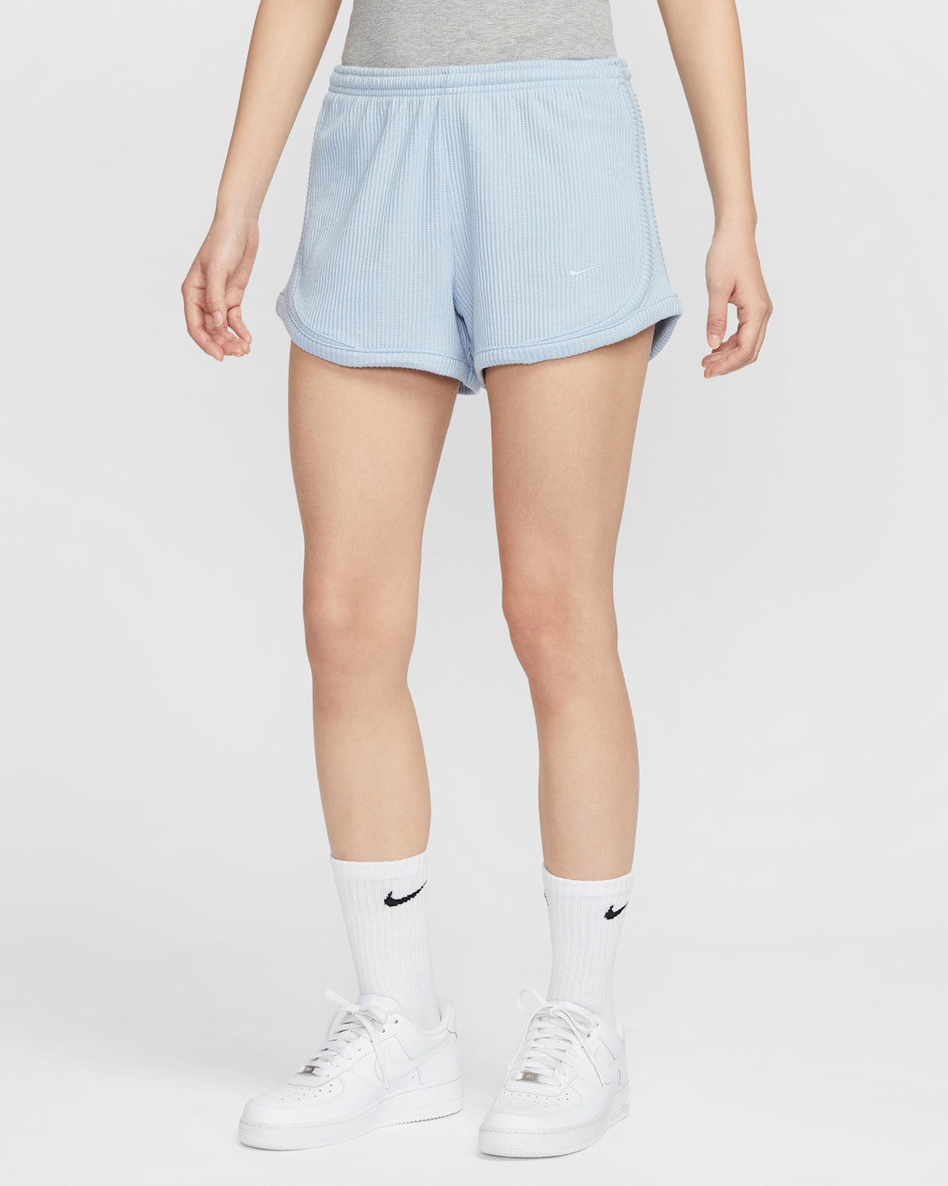 Nike Sportswear Chill Waffle Women's Mid-Rise 8cm (approx.) Shorts - Light Armoury Blue/Light Armoury Blue