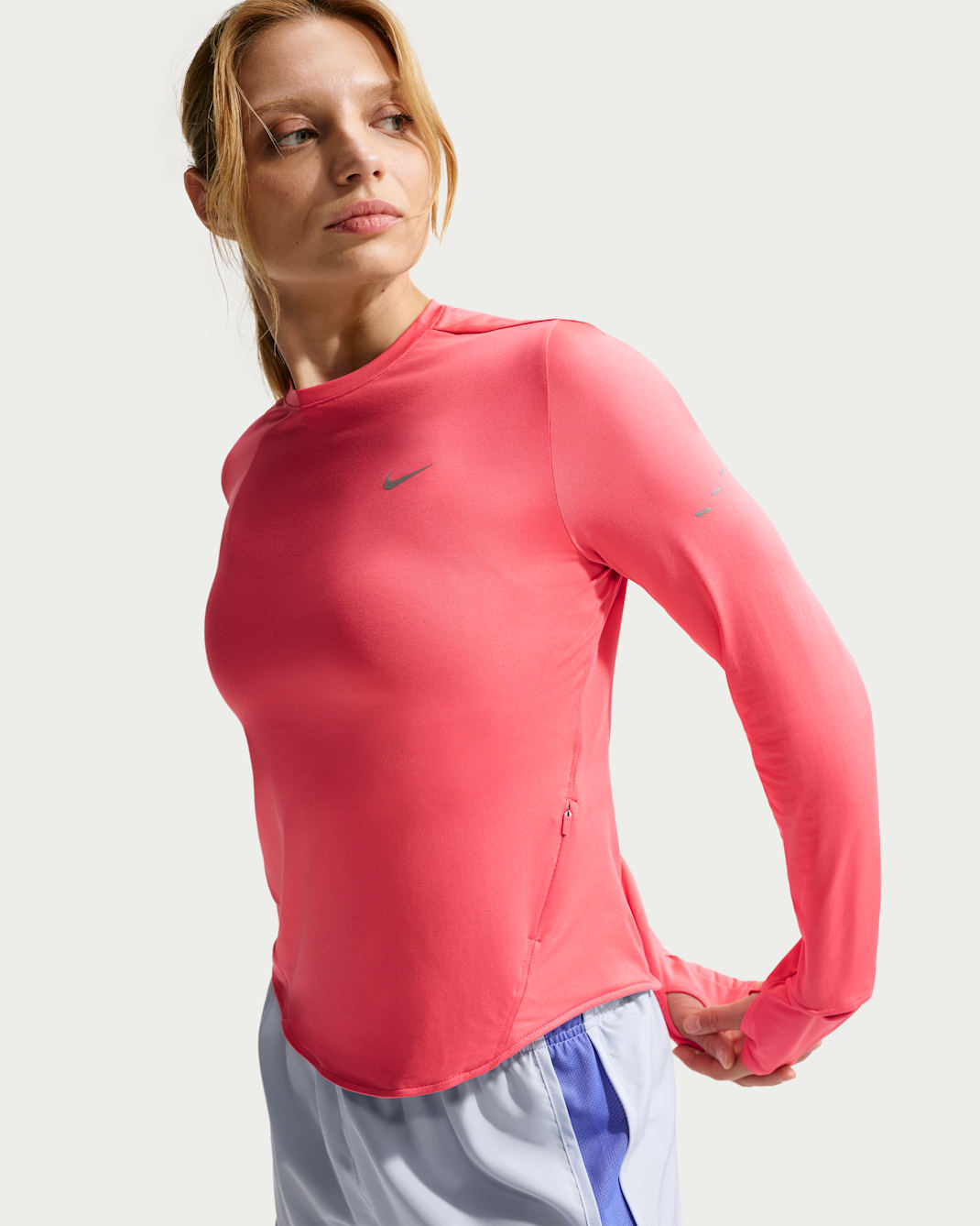 Nike Swift Women's Dri-FIT UV Long-Sleeve Crew-Neck Running Top - Sea Coral