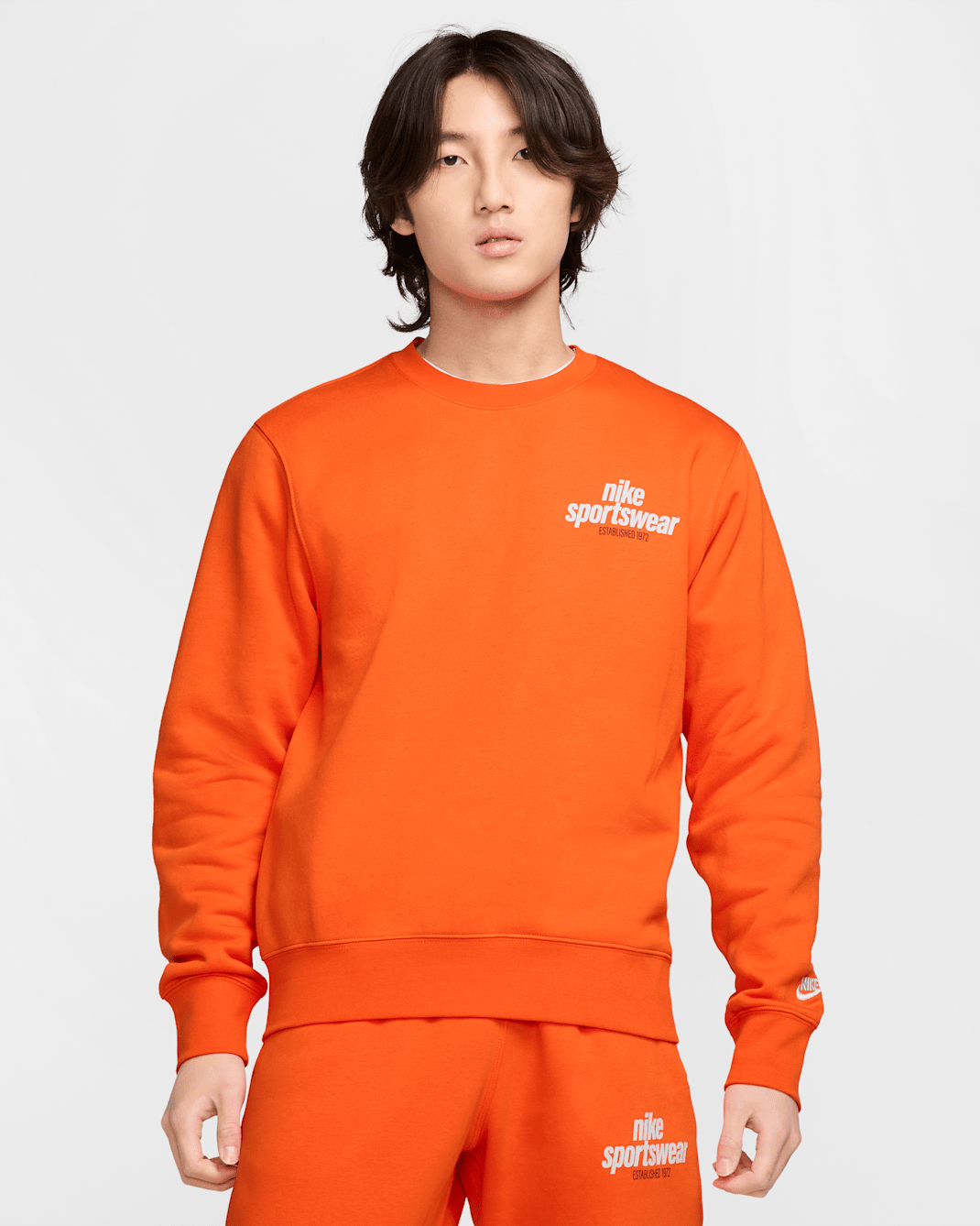 ナイキ クラブ メンズ フリース クルー - セーフティオレンジ/セーフティオレンジ/フォトンダスト