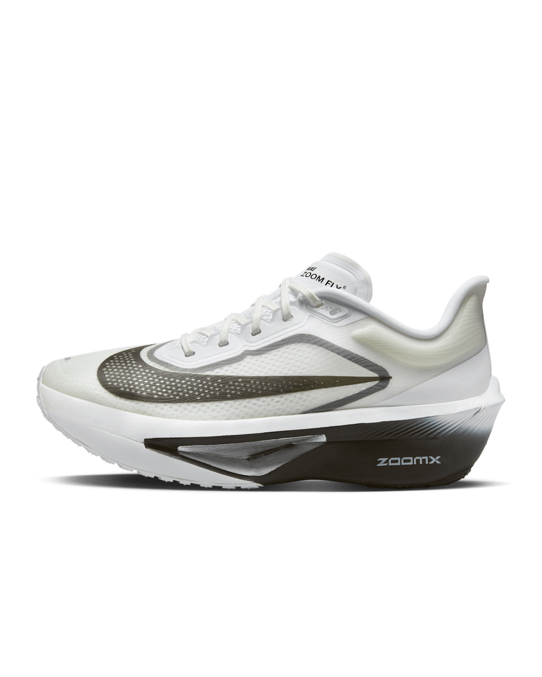 Nike Zoom Fly 6 Women's Road Racing Shoes - White/Smoke Grey/Metallic Silver/Black