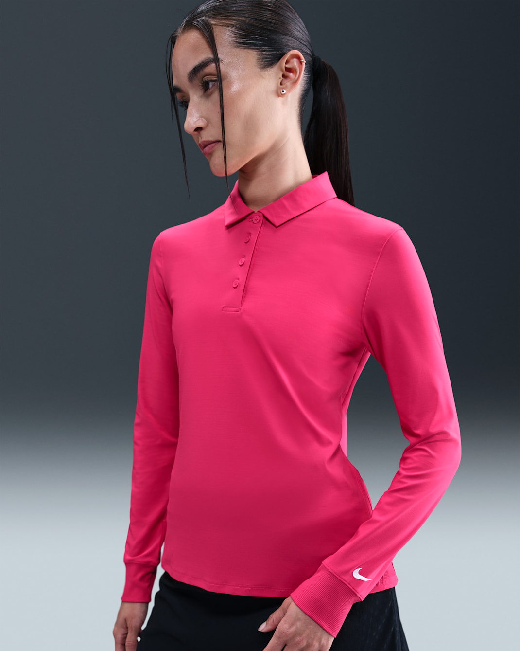Nike Victory Women's Dri-FIT Long-Sleeve Polo - Rush Pink/White
