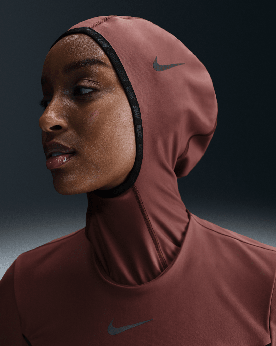 Hijab Nike Swim Victory pour femme - Red Sepia/Noir