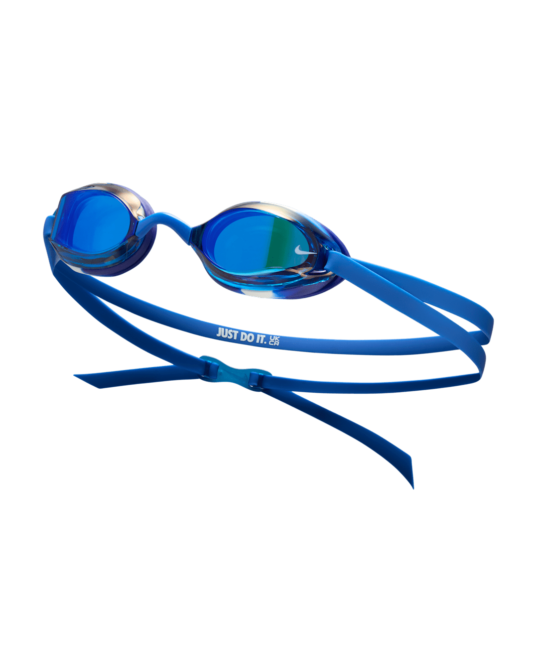 Goggles espejeados para niños talla grande Nike Legacy - Morado vivo/Azul universitario/Blanco/Blanco