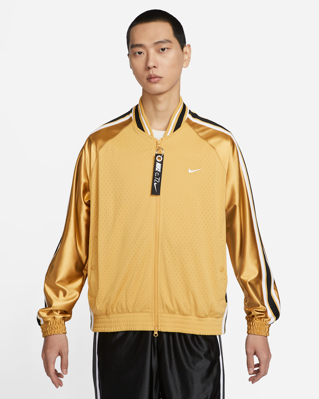 เสื้อแจ็คเก็ตบาสเก็ตบอลผู้ชายระดับพรีเมียม Nike - Wheat Gold/Wheat Gold/ขาว