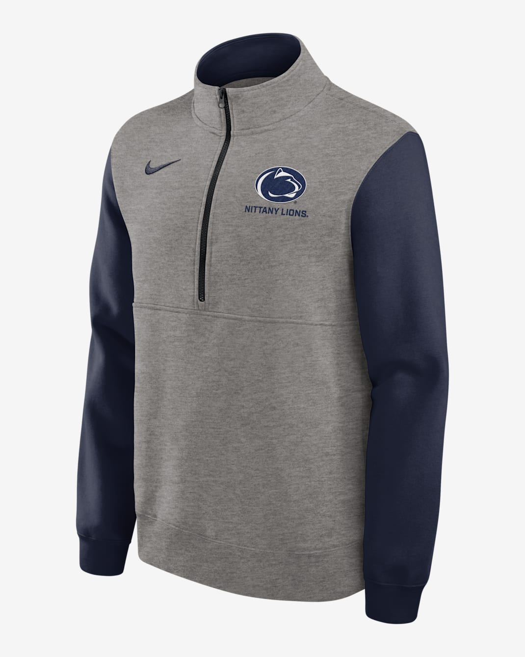 Penn State Club Men's Nike College 1/2-Zip Crew - Grey Heather