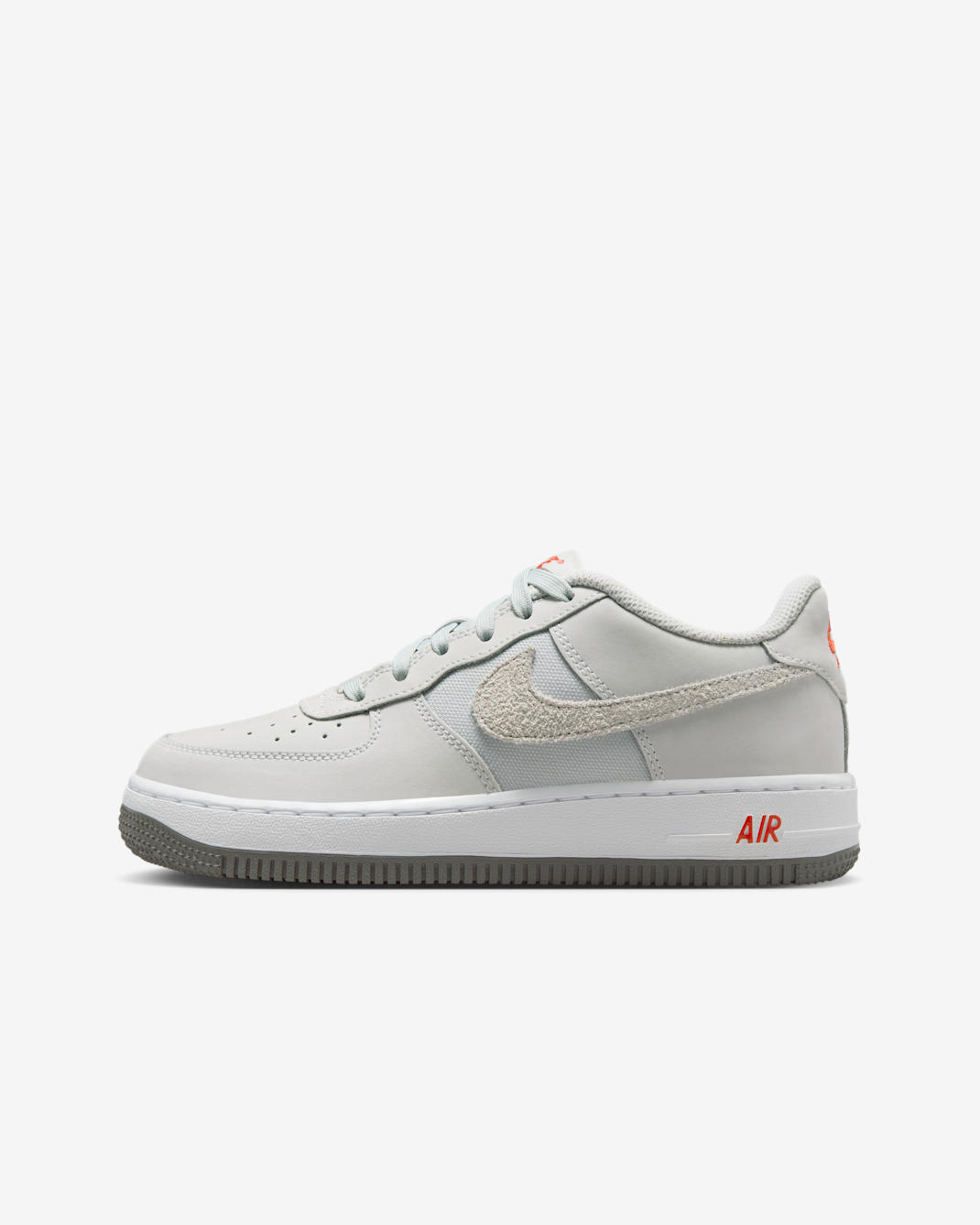 Tenis para niños grandes Nike Air Force 1 LV8 - Polvo fotón/Blanco/Rojo picante/Polvo fotón