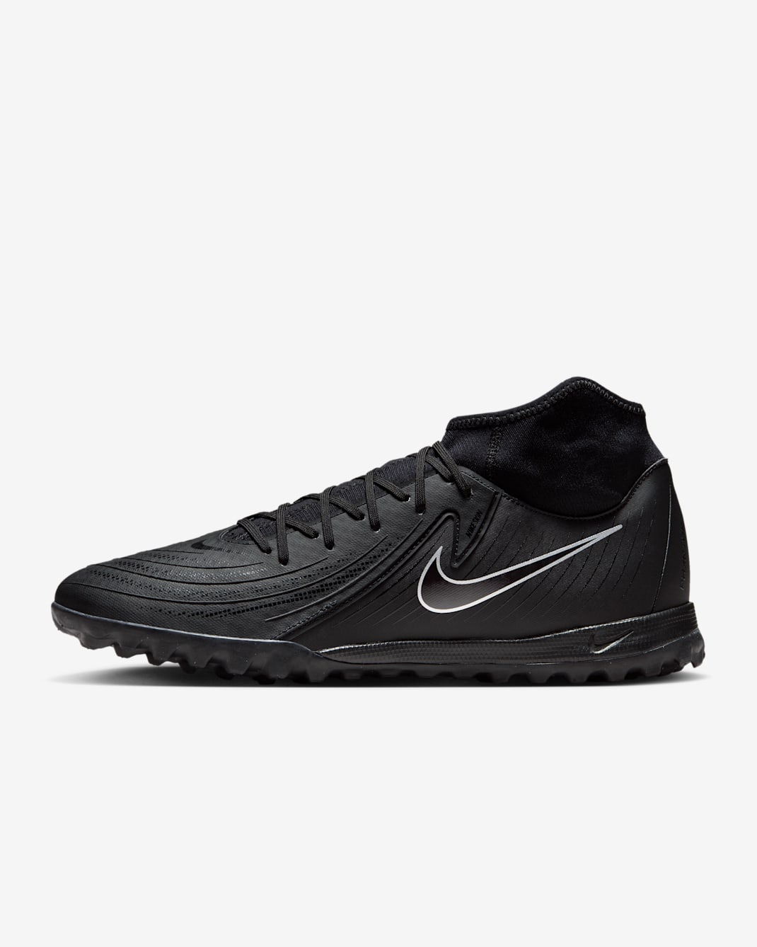 Nike Phantom Luna 2 Academy Turf High-Top Football Shoes - Black/Black