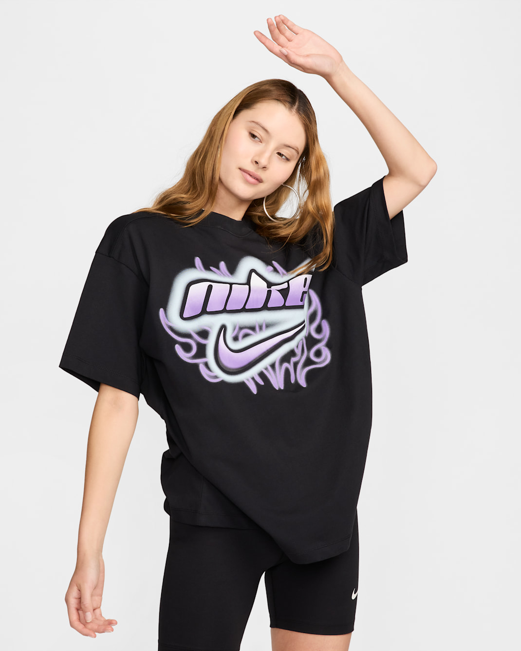 ナイキ スポーツウェア ウィメンズ オーバーサイズド ショートスリーブ Tシャツ - ブラック