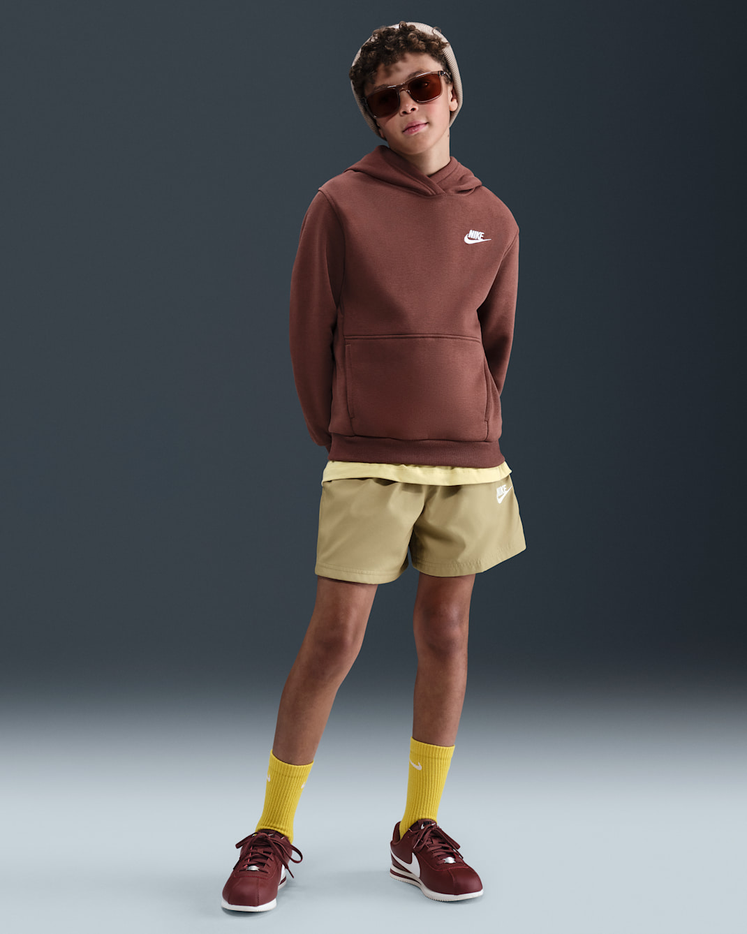 Nike Sportswear Club Big Kids' 4.5" Woven Shorts - Parachute Beige/White