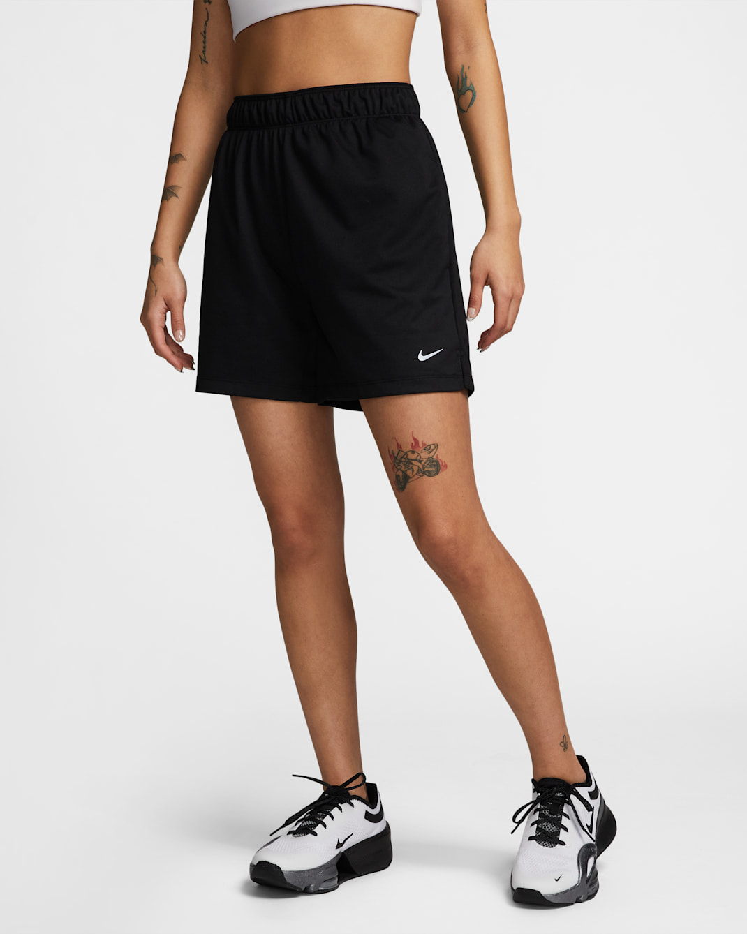 Nike Dri-FIT Attack Women's Mid-Rise 13cm (approx.) Unlined Shorts - Black/Black/White