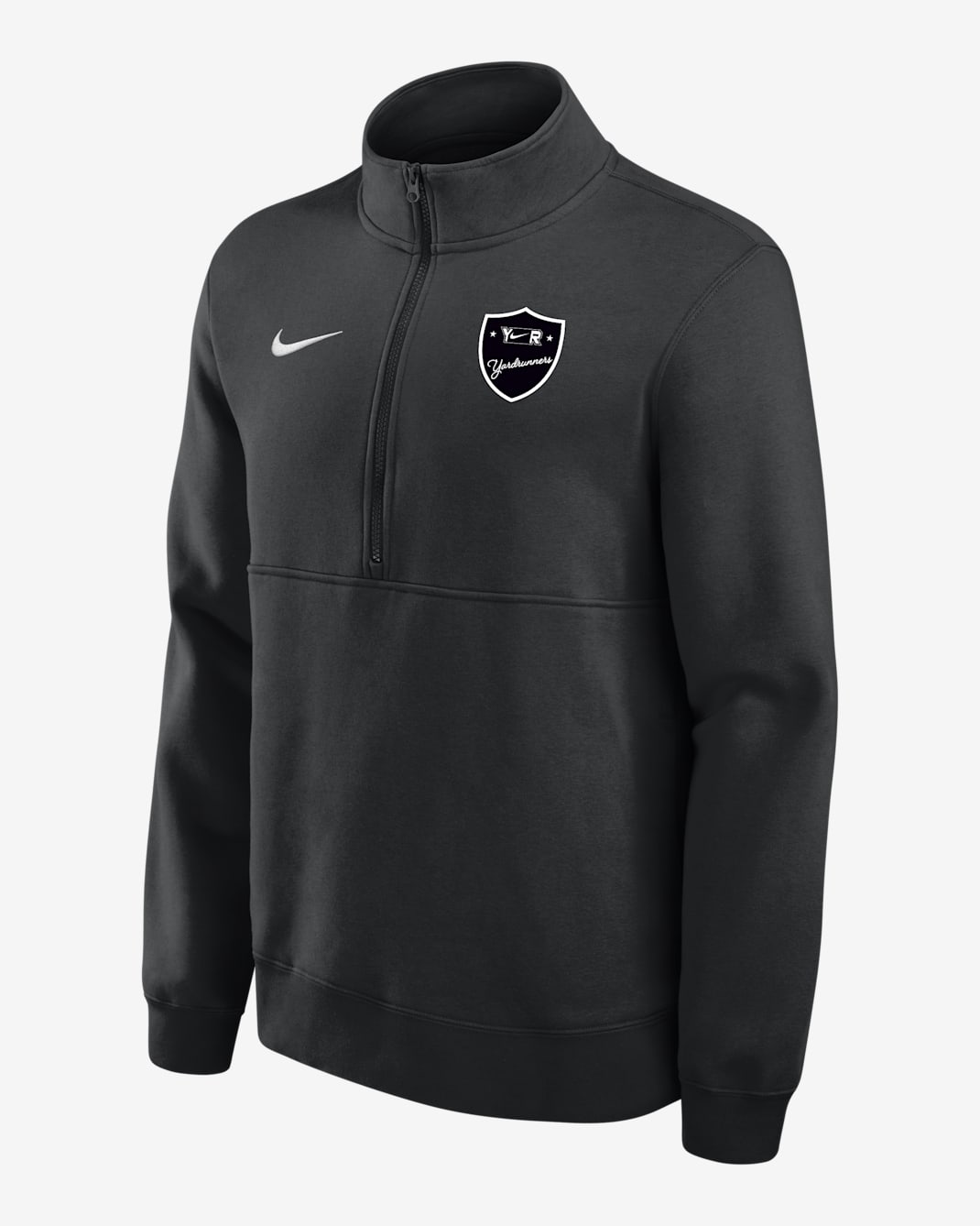 Playera de cierre de 1/4 para hombre Nike College Club Fleece (Yardrunners) - Negro