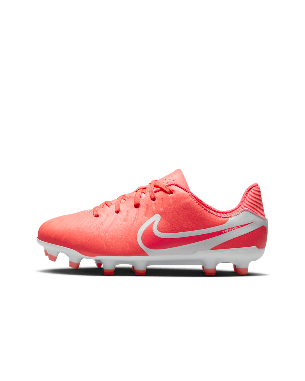 Nike Jr. Tiempo Legend 10 Academy Younger/Older Kids' Multi-Ground Low-Top Football Boot - Hot Lava/White