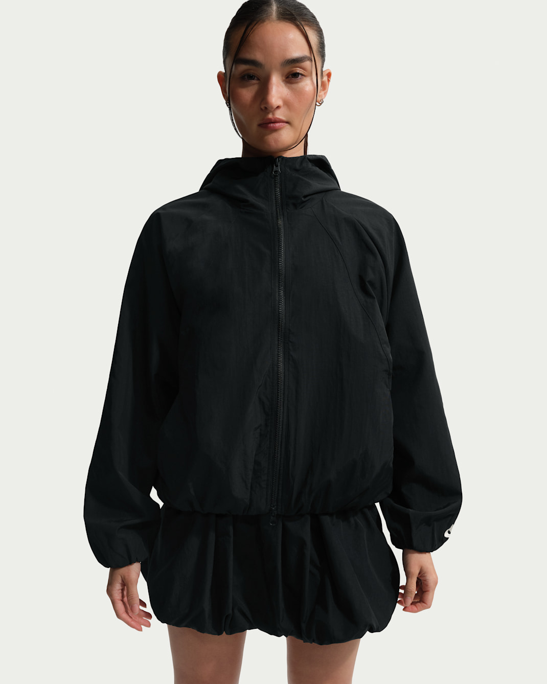 ナイキ スポーツウェア ウィメンズ オーバーサイズド フーデッド ジャケット - ブラック/チョーク