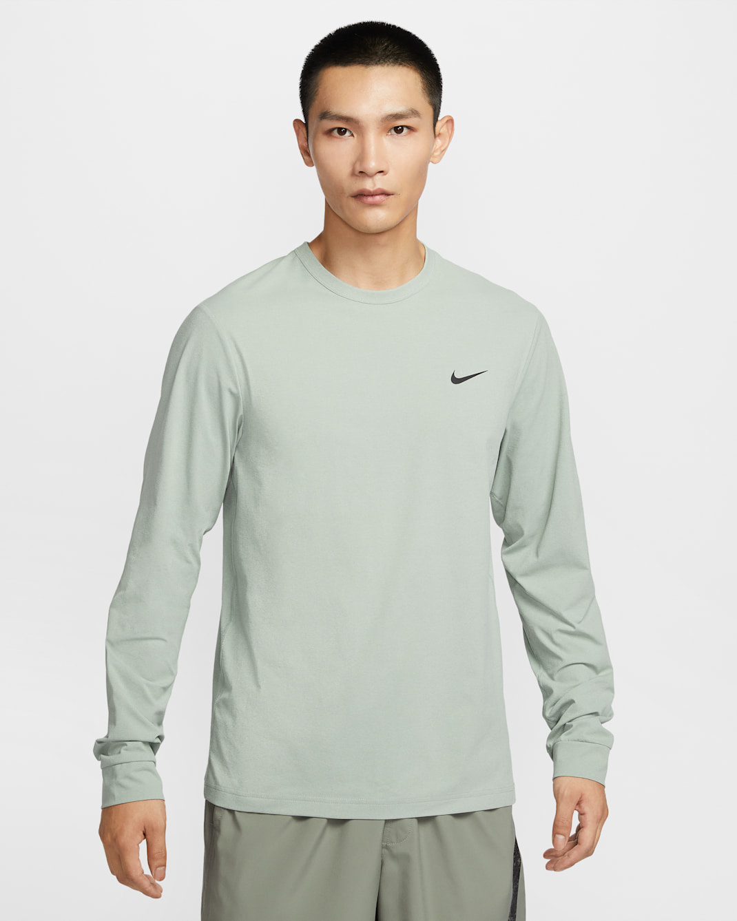 나이키 드라이 핏 UV 하이버스 남성 긴팔 피트니스 탑 - 제이드 호라이즌/블랙