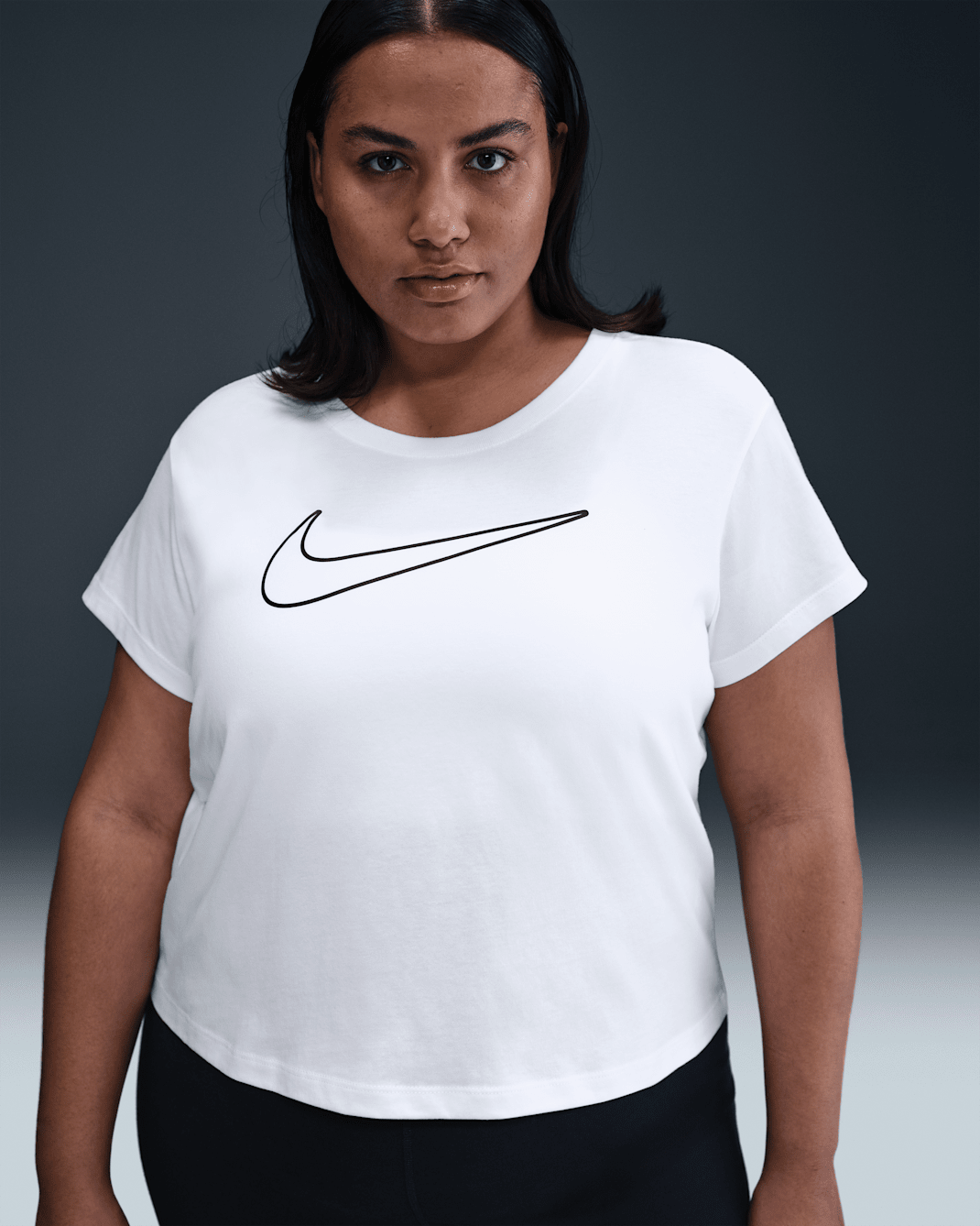 Nike Sportswear Women's Short-Sleeve Graphic T-Shirt (Plus Size) - White/Black