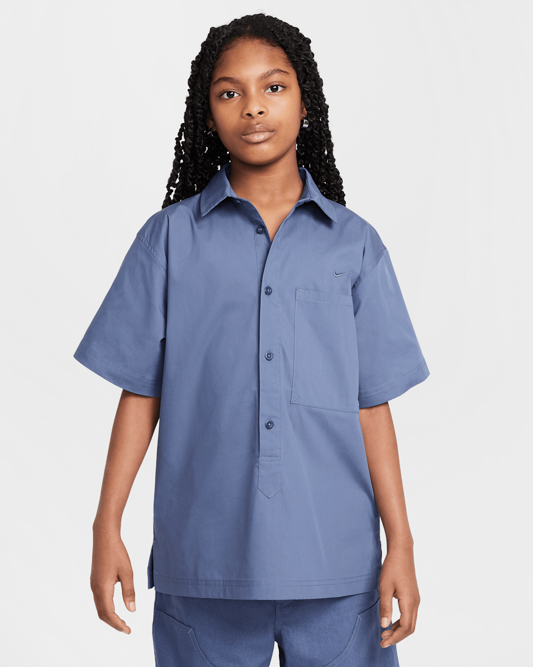 Koszulka z krótkim rękawem dla dużych dzieci Nike Sportswear Metro Ground - Diffused Blue/Diffused Blue