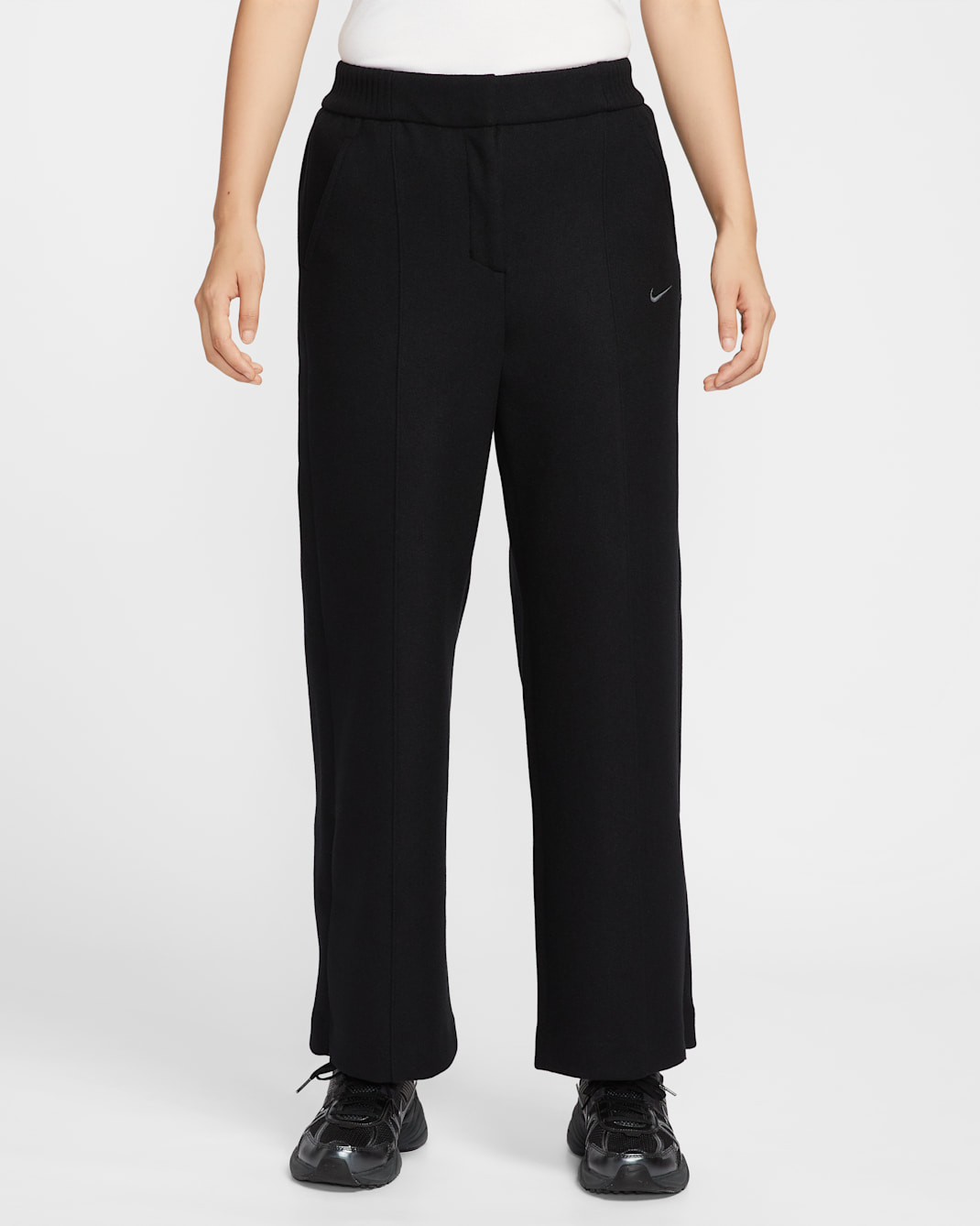กางเกงขายาวทรงพอดีตัวผู้หญิง Nike Sportswear - ดำ/Anthracite