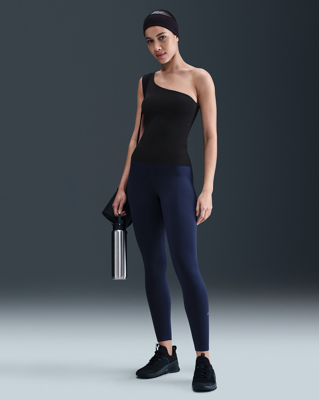 Nike One Women's Therma-FIT High-Waisted Full-Length Leggings - Midnight Navy/White