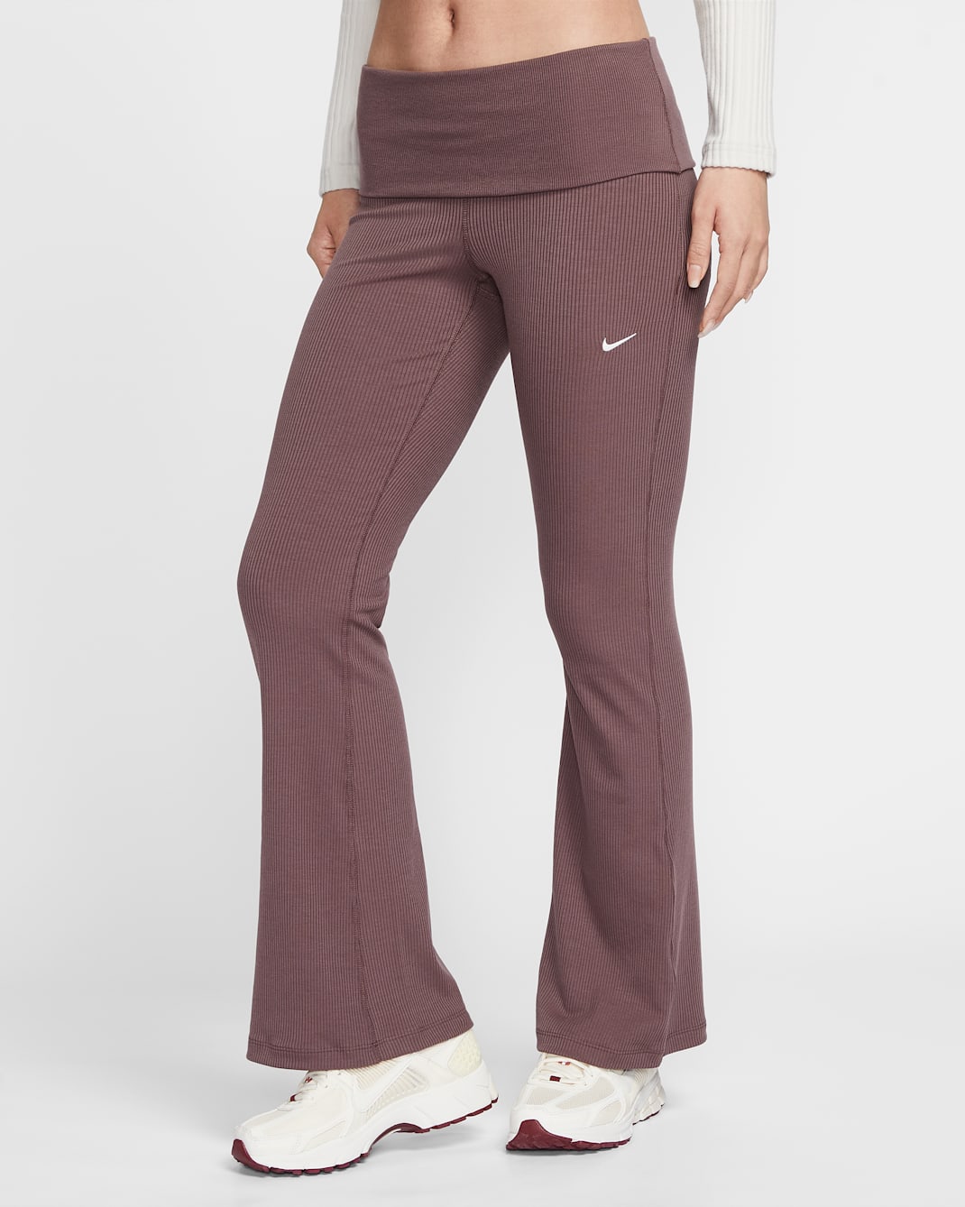 Nike Sportswear Chill Knit Women's Mid-Rise Tight Ribbed Pants - Tattoo/Sail