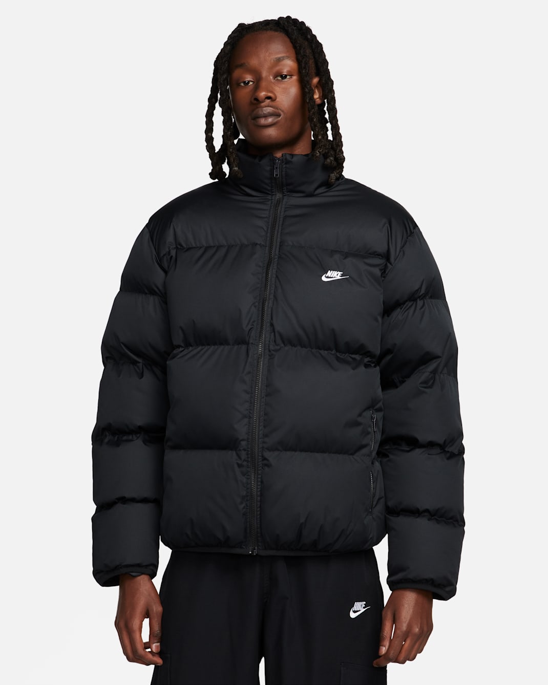 Nike Sportswear Club gewatteerd herenjack - Zwart/Wit
